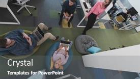  Presentation with brainstorming top view - Theme with top-view-photo-of-collaborative background and a gray colored foreground