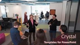  Presentation with collaborative - Slide set enhanced with top-view-photo-of-collaborative background and a tawny brown colored foreground