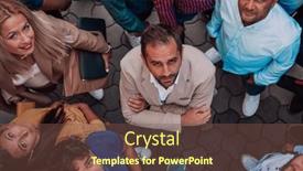  Presentation with photo - Presentation theme consisting of top-view-photo-of-group background and a tawny brown colored foreground