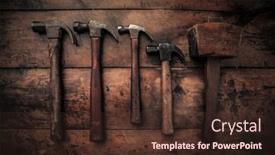  Presentation with woodworking - Slides featuring top-view-picture-of-collection background and a tawny brown colored foreground