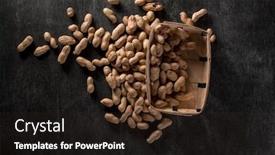  Presentation with peanuts - Cool new PPT layouts with top view picture of a lot of dried peanuts on dark background backdrop and a wine colored foreground