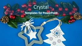  Presentation with blue design - Slide deck with top-view-pine-branches background and a ocean colored foreground