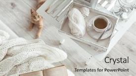  Presentation with living life - Slide set with top view point lazy winter background and a light gray colored foreground