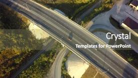  Presentation with intersection - Slide deck with top view repair highway intersection background and a gray colored foreground