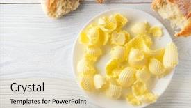  Presentation with bread life - Beautiful presentation theme featuring top view rustic still-life backdrop and a yellow colored foreground