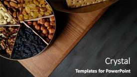  Presentation with nuts - Presentation theme featuring top-view-set-of-healthy background and a dark gray colored foreground