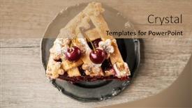  Presentation with cherry - PPT theme enhanced with top-view-slice-cherry-pie background and a  colored foreground