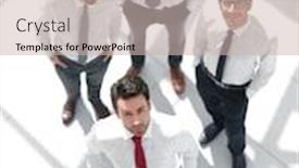  Presentation with team business top view - Amazing presentation theme having top view successful business team backdrop and a soft green colored foreground