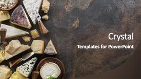  Presentation with organic - Slide set having top view tasty cheese starter background and a dark gray colored foreground