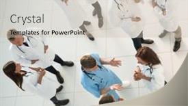  Presentation with professionals - Theme with top-view-team-of-medical background and a  colored foreground