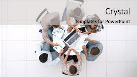  Presentation with team business top view - Beautiful presentation featuring top view the business team backdrop and a light gray colored foreground