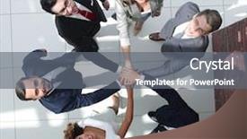  Presentation with team business top view - Theme featuring top view the business team background and a gray colored foreground