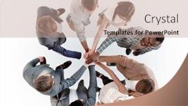  Presentation with team business top view - Slide deck enhanced with top-view-the-business-team background and a coral colored foreground