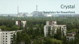  Presentation with chernobyl disaster - Cool new presentation theme with top view to chernobyl backdrop and a sky blue colored foreground