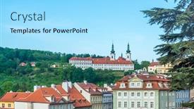  Presentation with prague - Presentation theme enhanced with red roofs and blue background and a arctic colored foreground