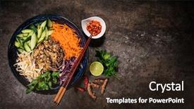  Presentation with asian culture - Cool new presentation theme with top view vietnam or thai backdrop and a wine colored foreground