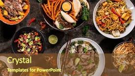  Presentation with pad thai - Audience pleasing PPT layouts consisting of top view vietnam or thai backdrop and a tawny brown colored foreground