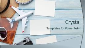  Presentation with space travel - Beautiful slide set featuring top view with copy space backdrop and a sky blue colored foreground