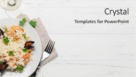  Presentation with wine book cheese - Audience pleasing PPT theme consisting of top view with white wine backdrop and a  colored foreground