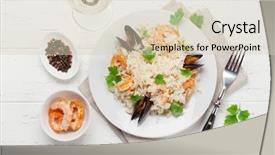  Presentation with wine book cheese - PPT theme featuring top view with white wine background and a soft green colored foreground