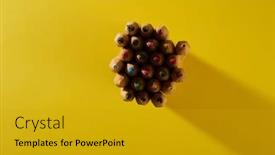  Presentation with yellow wood - Slides enhanced with top-view-wood-color-color background and a gold colored foreground