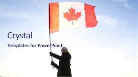  Presentation with canadian flag - Colorful theme enhanced with the top with canadian backdrop and a sky blue colored foreground