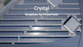  Presentation with solar power plant vpp - Audience pleasing PPT theme consisting of top with solar panel plant backdrop and a gray colored foreground