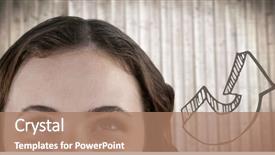  Presentation with wood panel - Cool new slide set with woman's head next backdrop and a coral colored foreground