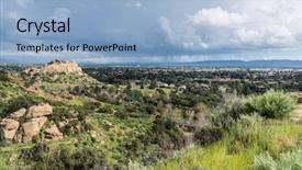  Presentation with storm clouds - Presentation consisting of topanga canyon blvd porter ranch background and a light blue colored foreground