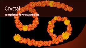  Presentation with zodiac - Slides featuring topical flowers - cancer sign of the zodiac background and a wine colored foreground