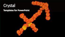  Presentation with zodiac - PPT layouts consisting of topical flowers - sagittarius sign of the zodiac background and a wine colored foreground