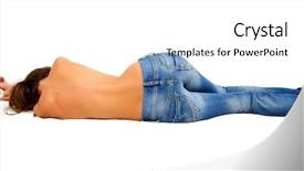  Presentation with jeans - Audience pleasing slide deck consisting of topless girl in blue jeans backdrop and a white colored foreground