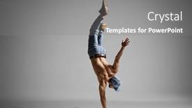  Presentation with jeans - Theme enhanced with topless-muscualr-man-in-jeans background and a gray colored foreground