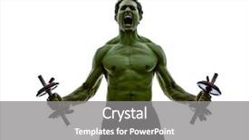  Presentation with body building - Presentation theme consisting of topless muscular exercising body building background and a gray colored foreground