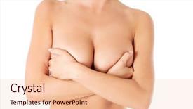  Presentation with breast - PPT layouts with topless woman covering her breast background and a lemonade colored foreground
