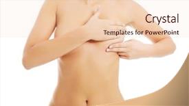  Presentation with self breast exam - Presentation having topless woman is doing breast background and a lemonade colored foreground