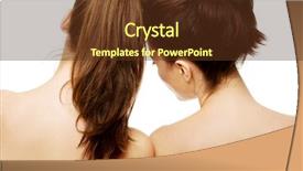  Presentation with women - Amazing presentation theme having topless women with beautiful hair backdrop and a  colored foreground