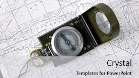  Presentation with compass map - Slides featuring topographical maps - compass and map background and a light gray colored foreground
