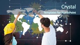  Presentation with painting - PPT theme having topographical maps - digital composite of couple painting background and a ocean colored foreground