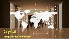  Presentation with 3d men world map - Presentation design consisting of topographical maps - digital composite of world map background and a tawny brown colored foreground