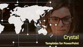  Presentation with woman world - Colorful theme enhanced with topographical maps - digital composite of world map backdrop and a tawny brown colored foreground