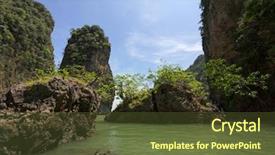  Presentation with thailand - Beautiful presentation theme featuring topology - seascape off phuket thailand backdrop and a tawny brown colored foreground