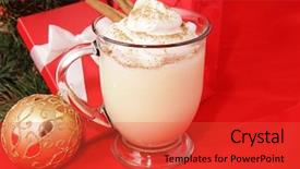  Presentation with cinnamon - Presentation design with topped with whipped cream nutmeg background and a red colored foreground