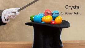  Presentation with magic wand - Beautiful presentation design featuring toppers - magician hand with magic wand backdrop and a coral colored foreground