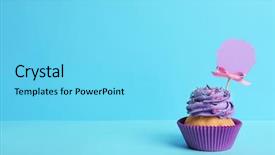  Presentation with cupcake - Slide set featuring toppers - tasty cupcake on table background and a arctic colored foreground