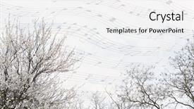  Presentation with music - Presentation theme consisting of tops with blossoms on music background and a white colored foreground