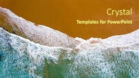  Presentation with ocean waves - Colorful presentation design enhanced with topshot-from-ocean-waves backdrop and a tawny brown colored foreground