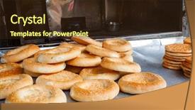  Presentation with baking freshly baked pie fresh - Beautiful presentation theme featuring toqach toghach on a street backdrop and a  colored foreground