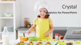  Presentation with baking concept on dark - Theme with toque making batter for muffins background and a light gray colored foreground