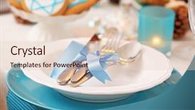  Presentation with hanukkah - Slide deck enhanced with tora - beautiful table setting for hanukkah background and a lemonade colored foreground